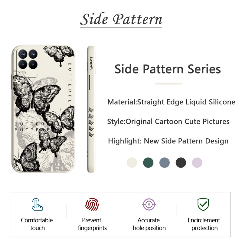 Чехол для Realme 9 Pro Plus 9i Мягкий чехол из жидкого силикона OPPO 8i 8 7 11 10 С Рисунком