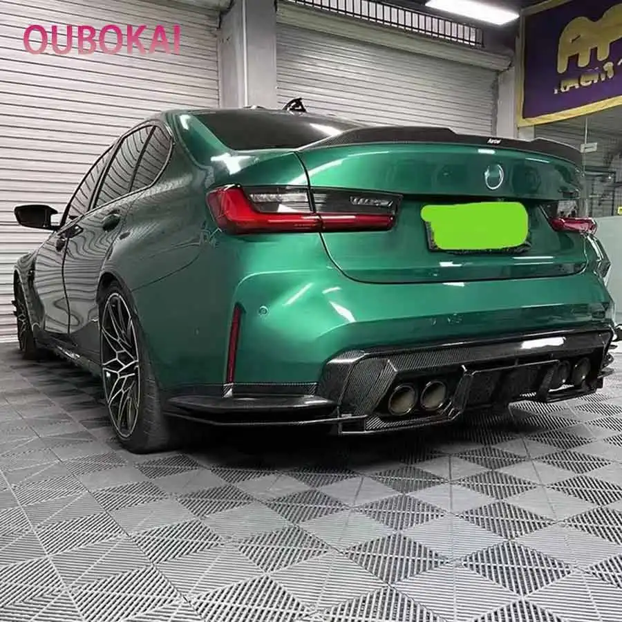 Фото Для BMW M3 G80 M4 G82 G83: Задний диффузор из сухого карбона, спойлер на задний бампер, PSM, автомобильные аксессуары, автозапчасти №2
