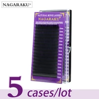 nagaraku 5 cases eyelash extensions individual false lashes natural cilios high quality make up synthetic mink eyelashes