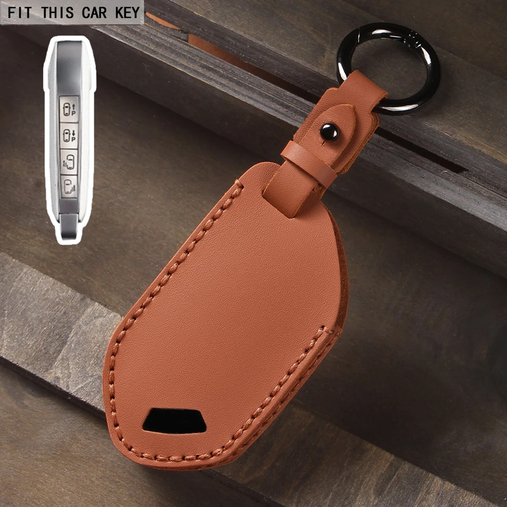 

Кожаный чехол для ключей от машины 2024 года Kia EV9 Picanto Carnival Seltos K5 KA4 Sorento Morning 5 6 7 8 9 Bottons