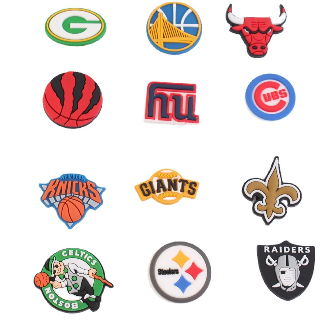

NBA Teams Shoe Buckle Knicks Lakers Nets Logo Basketball Lover PVC Croc Charms Single Sale Wholesale Kids Boys X-mas Party Gifts
