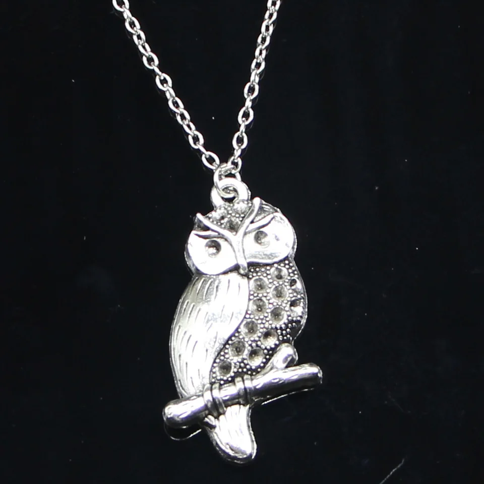 

20pcs New Fashion Necklace 41x22mm Owl Pendants Short Long Women Men Colar Gift Jewelry Choker