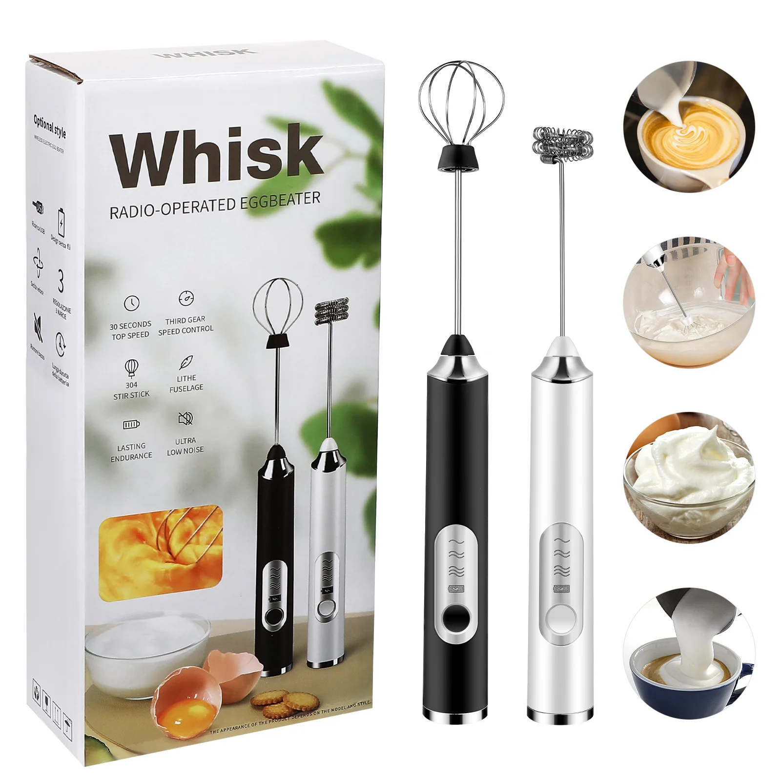 

Whisk Frother Mixer Electric Egg Coffee Foam Handheld Maker Beater Drink Mini Hand Baking Blender Danish Dough Mixers Foamer
