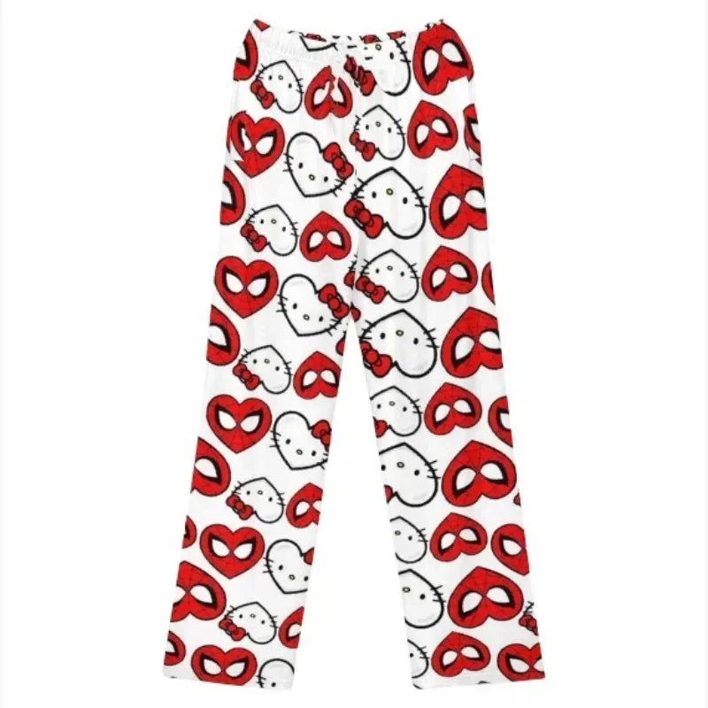 Хлопковые свободные женские пижамные штаны Hello Kitty