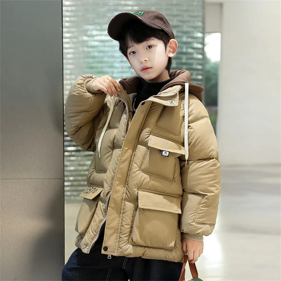 Детская кашемировая хлопковая пуховая куртка пальто зимние толстые теплые парки
