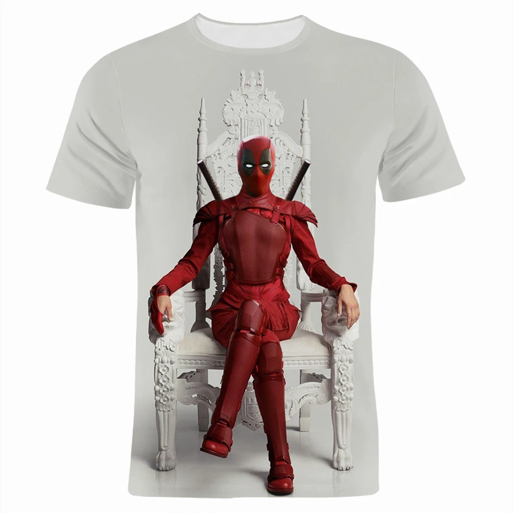 

T-shirts Man Summer Casual Marvel Deadpool Cool Short Sleeve T Shirt For Women Streetwear 3D Printed Boy Girl Kids Clothes