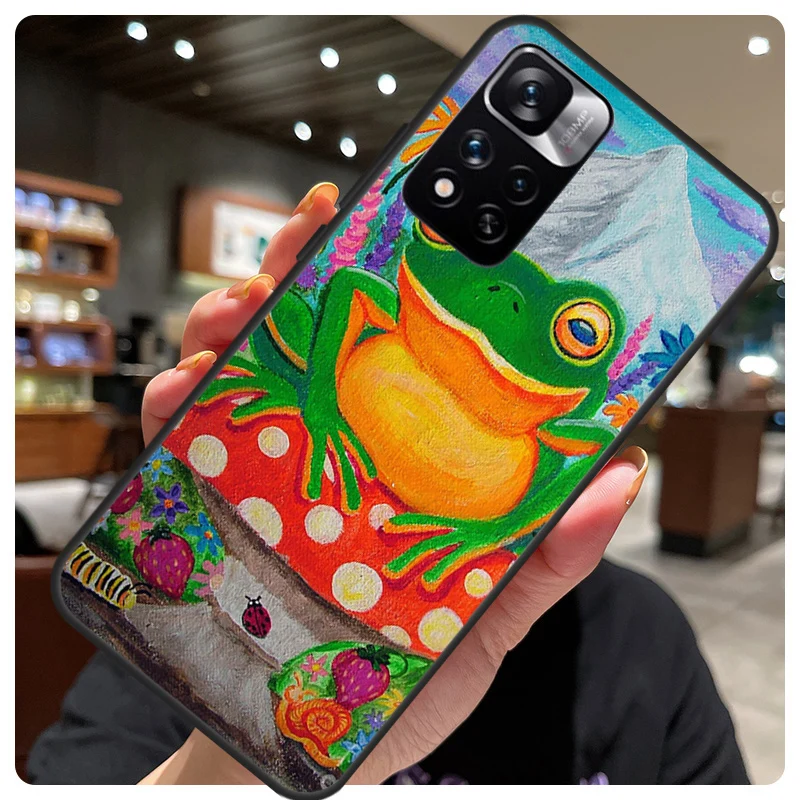 Фото Чехол Frong Froggy Art Groovy Hippie для Redmi Note 11 Pro, чехол для Xiaomi Redmi Note 10 7 8 9 Pro 8T 9S 10S 11S 9A 9C 9T Coque №3