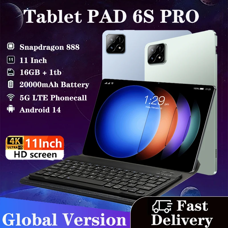 2025 Новая глобальная версия планшетов Xioami Pad 6S Pro Android 14 16G+1T 20000 мАч HD 4K 11 дюймов 5G Dual
