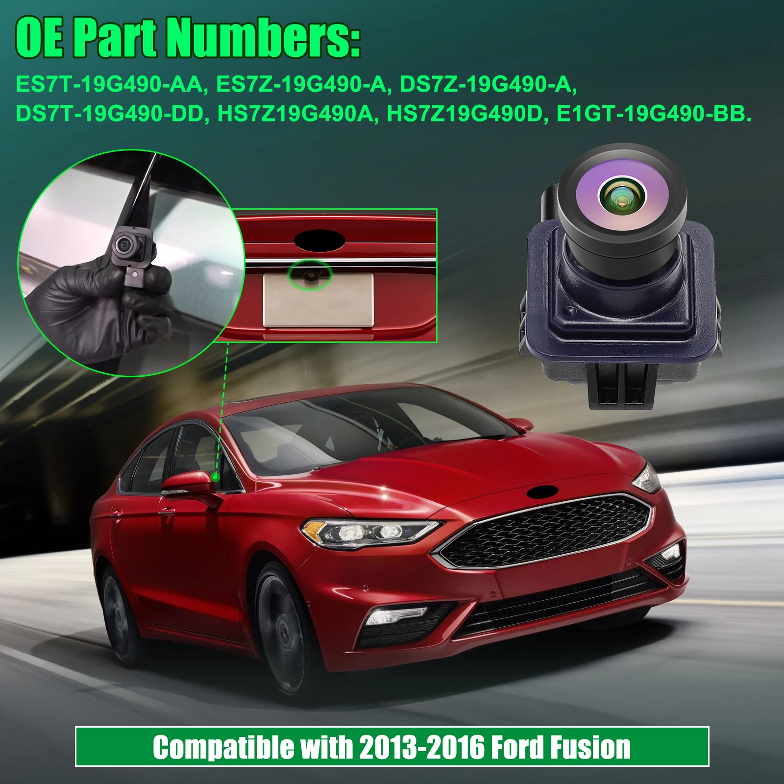 Фото ES7Z-19G490-AA Резервная камера заднего вида для помощи при парковке для Ford Fusion 2013-2016 ES7Z-19G490-A DS7Z-19G490-A DS7T19G490DD №2