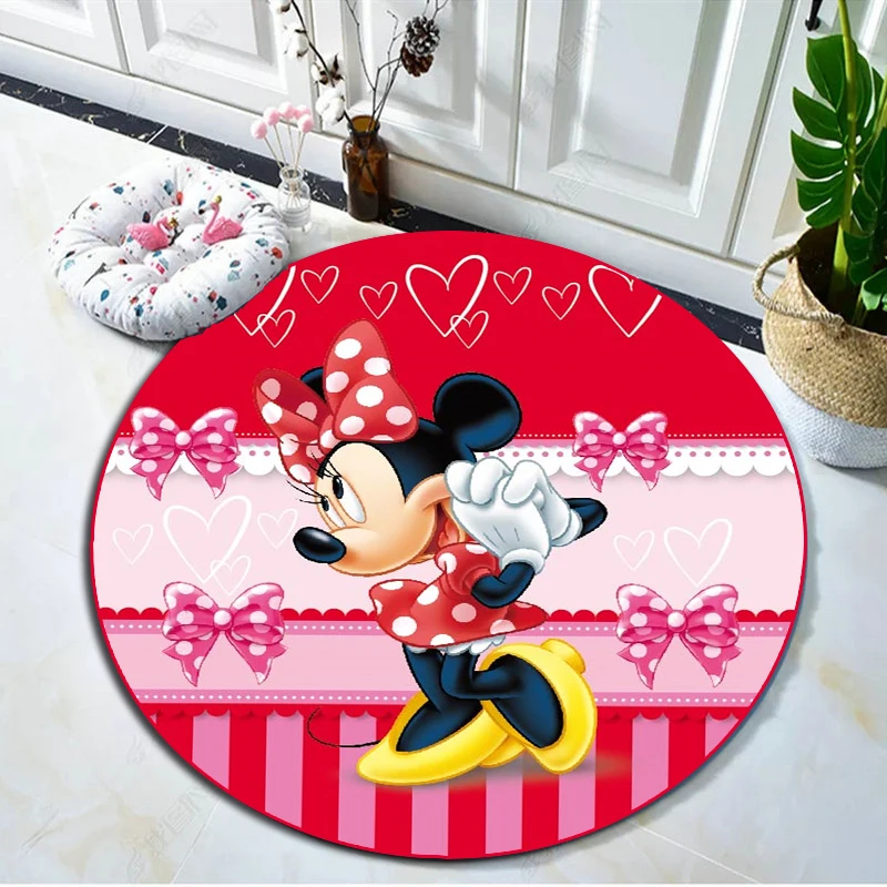 Детский игровой коврик Disney с Микки и Минни круглый ковер нескользящий для ванной