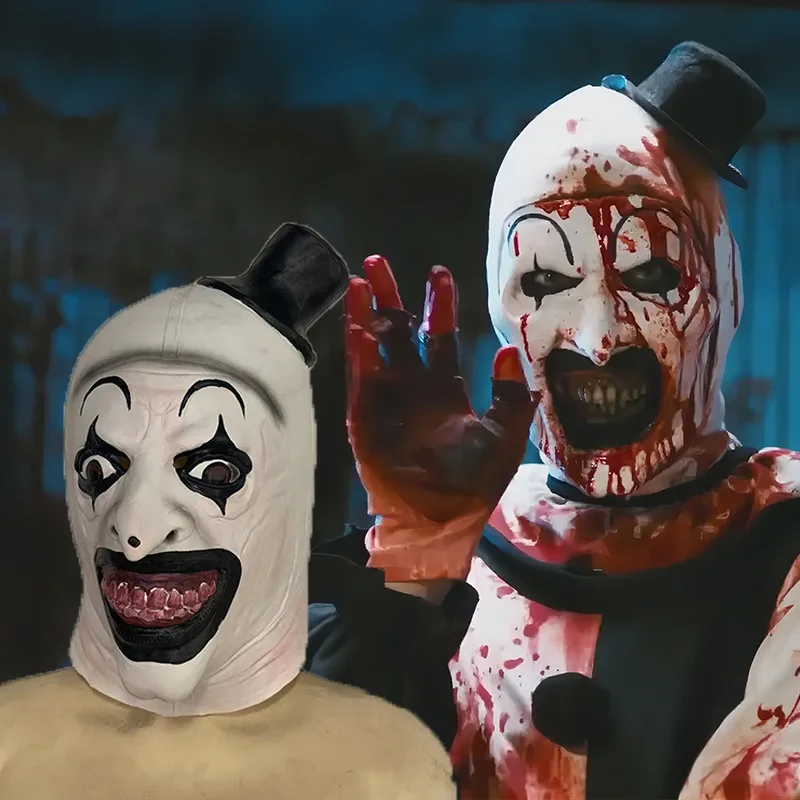 

Movie Terrifier Cosplay Mask Halloween Horror Mask Killer Joker Scary Headgear Clown Latex Helmet Masquerade Party Costume Prop