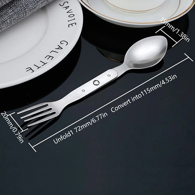 

Складная вилка-ложка из нержавеющей стали