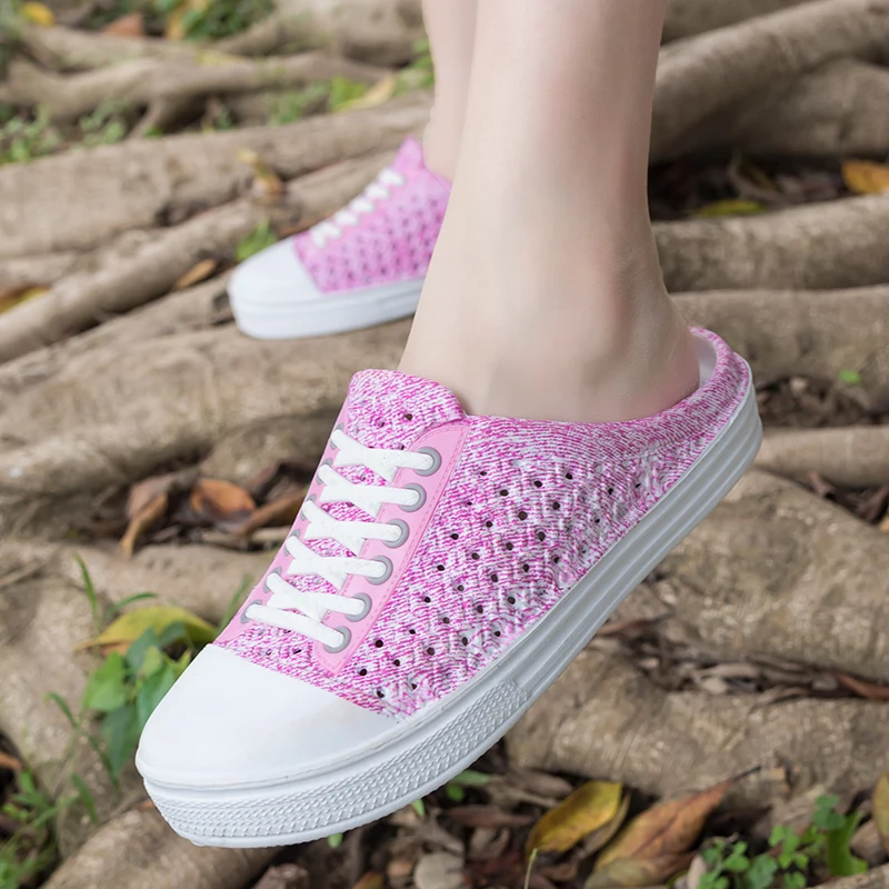 Womens Slippers Summer Clogs Hollow Outdoor Pool Sandals Garden Beach Shoes Water Shower Flip Flop Lightweight Mules