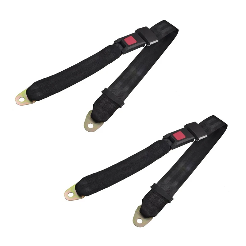 

2X Black Adjustable Two Point Auto Car Safety Seat Belt Lap Seatbelt