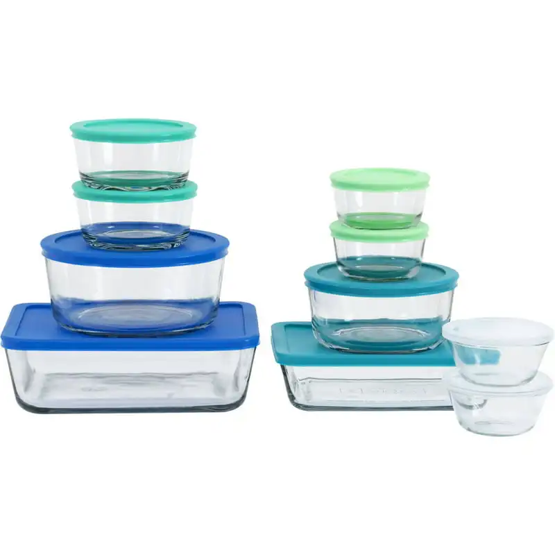 

and Store Clear Food Storage Glassware Set, 20-Piece Set