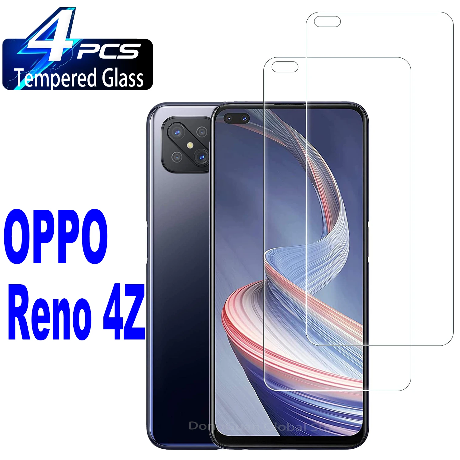 2/4 шт. закаленное стекло для Oppo Reno4 Z 5G Защитная стеклянная пленка экрана |