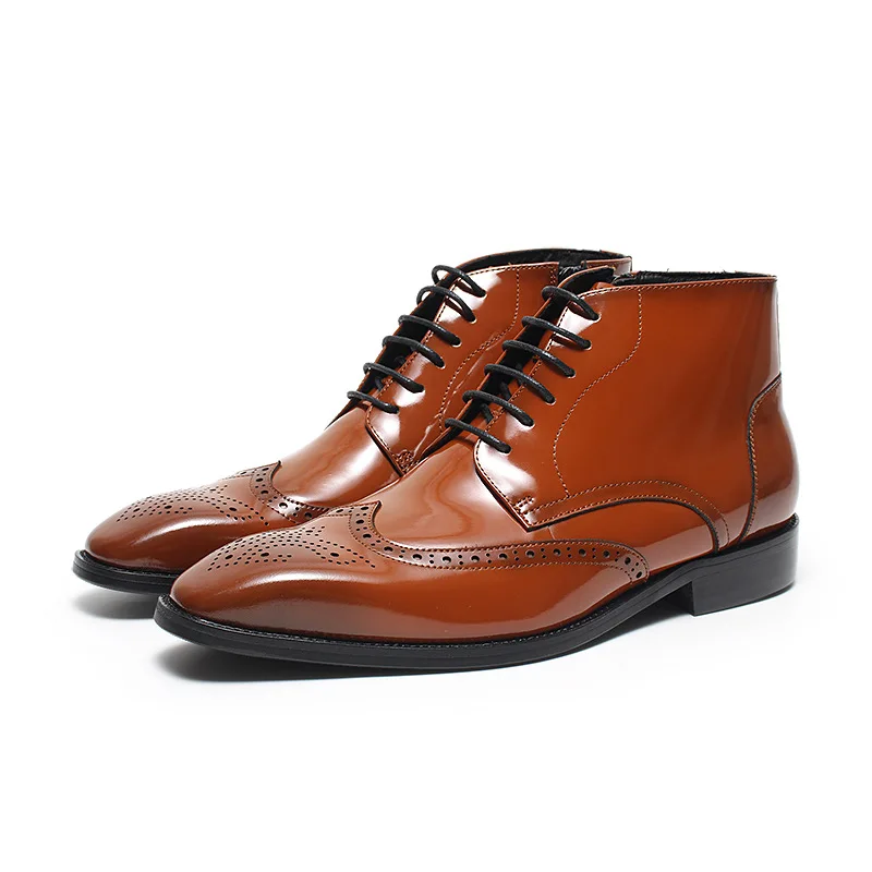Роскошные лакированные кожаные мужские ботинки челси Качественные Дизайнерские