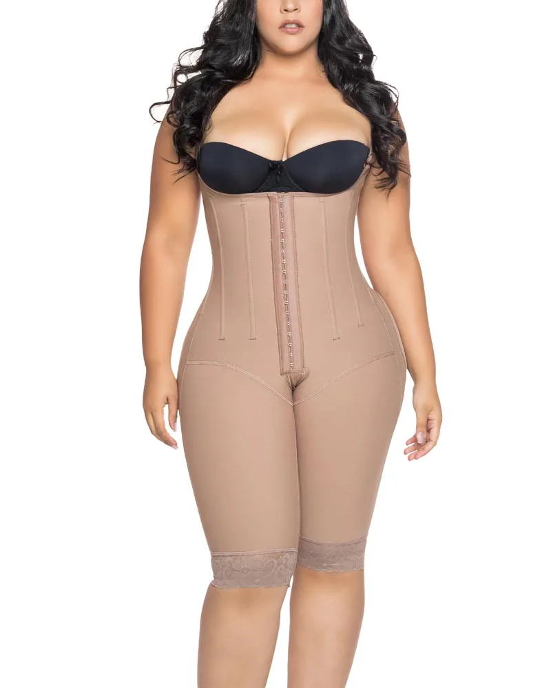 Women's Corset Knee Length Underbust Body Shaper Fajas For Postpartum Girdle Waist Trainer Sexy Lingerie