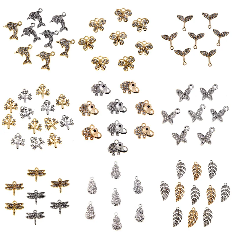 

Великолепные блестящие разнообразные подвески в виде животных для рукоделия, аксессуары для браслетов, 50 шт.