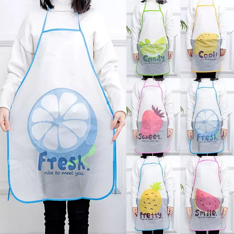 

1pcs PVC Cute Waterproof Apron Cartoon Bib Gifts Home Kitchen