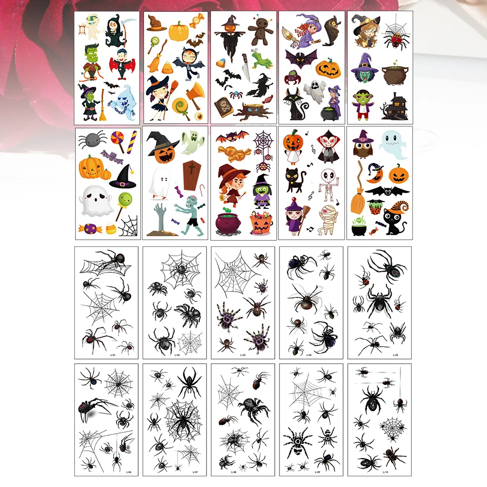 

Stickersdecalsbody Temporary Pumpkin Scary Spiderdecorations Party Favors