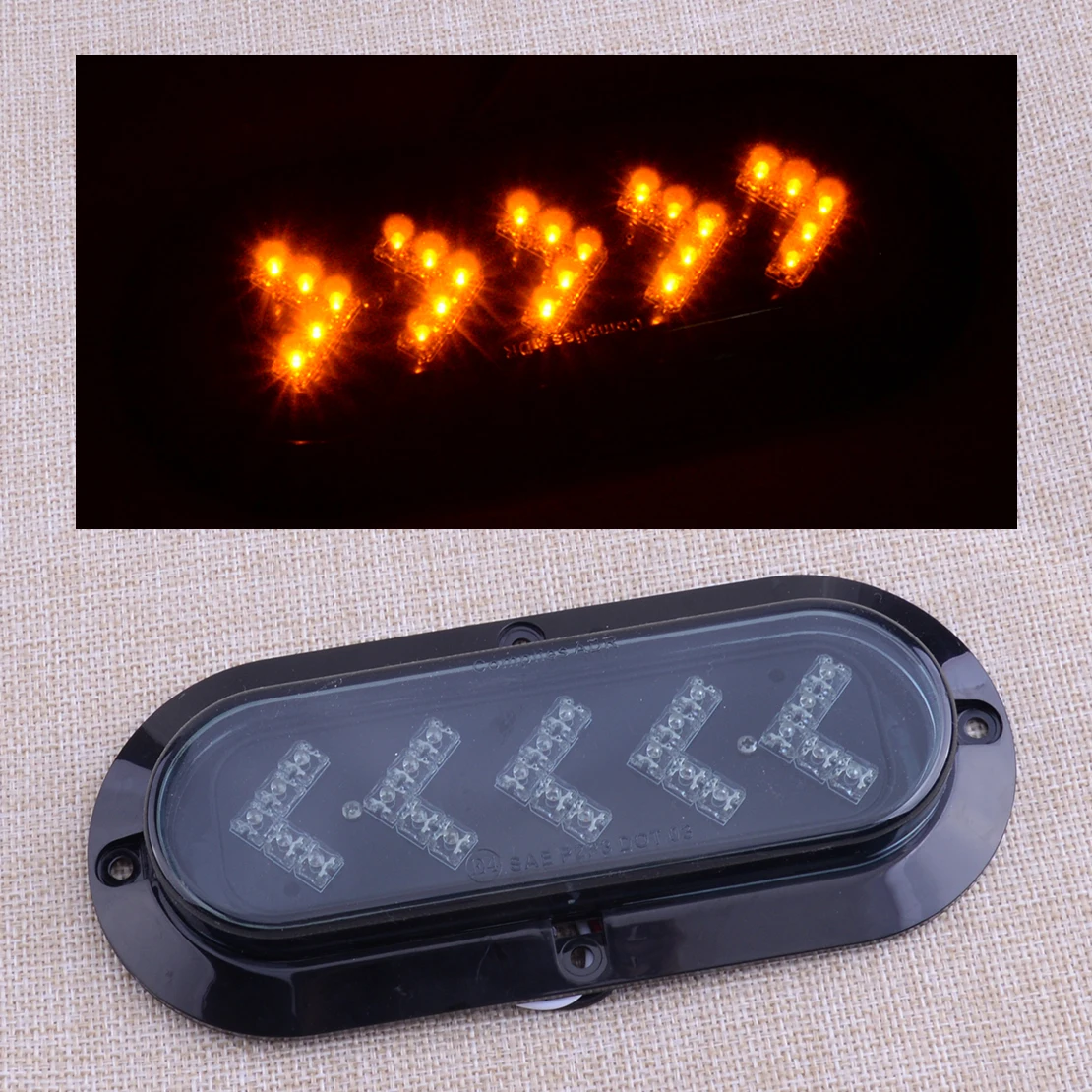 

35 LED Trailer Stop Tail Arrow Turn Signal Light Brake Amber Lens for Universal 12V Vehicles Heavy Trucks