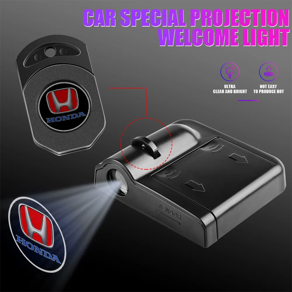 

1pcs Car Styling HD Projector Lamp Door Wireless Welcome Light LED Decoration For Honda Civic Accord Crider City XRV CRV HRV