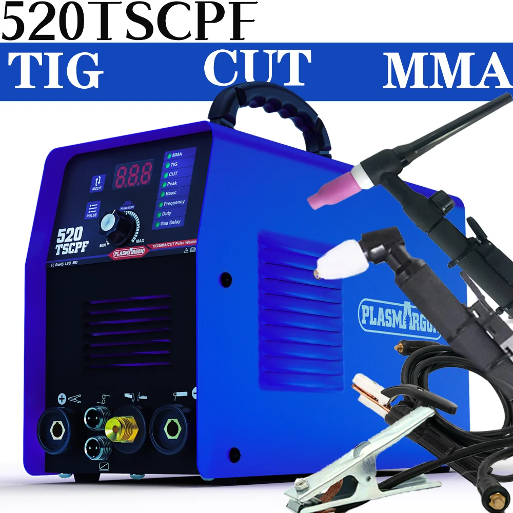 4 in 1 Plasma Cutter Welding Machine 520TSCPF DC Inverter Spot Welding Machine TIG MMA IGBT Pulse CNC Metal Cutting Machine