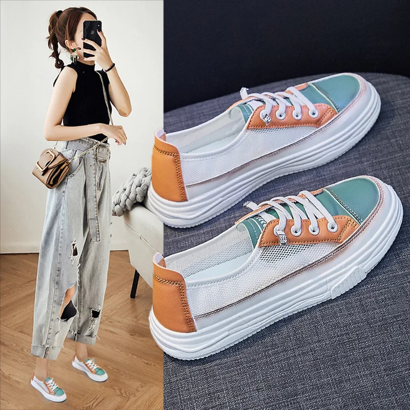 New Spring Summer Shoes Women Flats Fashion Sneakers Women Mesh Shoes Brand Young Ladies Footwear YX4680