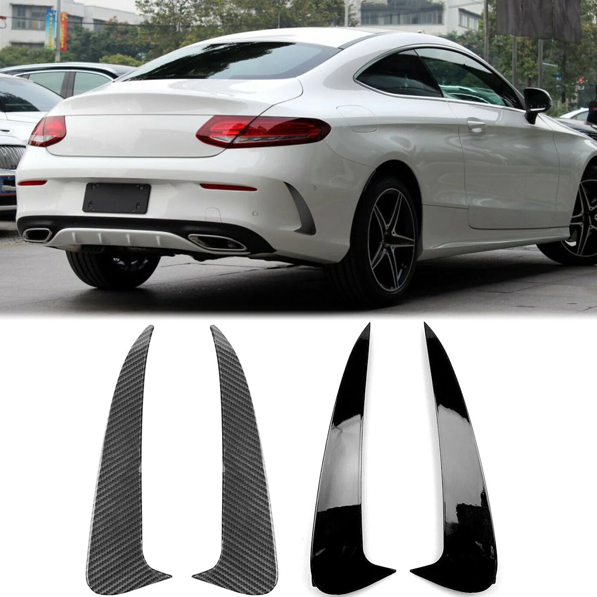 2 шт. наклейки на задний бампер Mercedes Benz 2DR C Coupe C205 C43 AMG 2015-2020