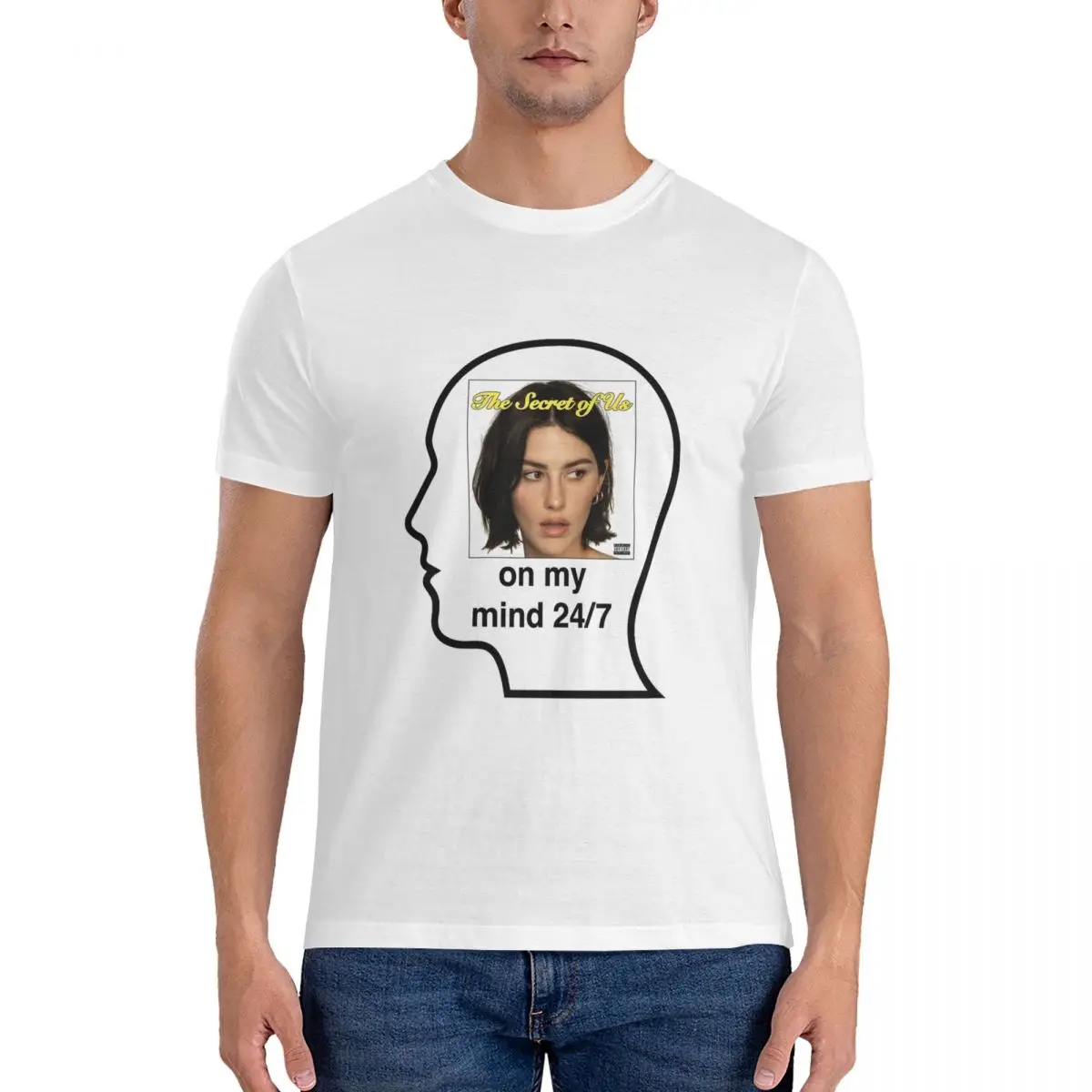 Мужская футболка The Secret Of Us Gracie Abrams топы из 100% хлопка футболки с круглым вырезом