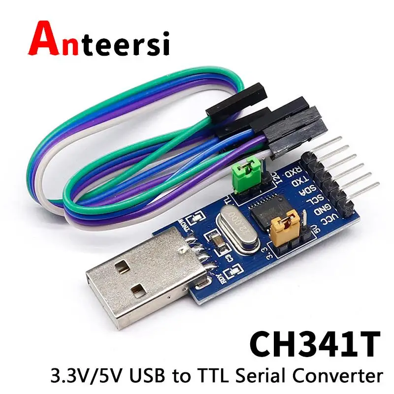 

CH341T 2 in 1 module 3.3V 5V USB to I2C IIC UART USB to TTL single-chip serial port downloader