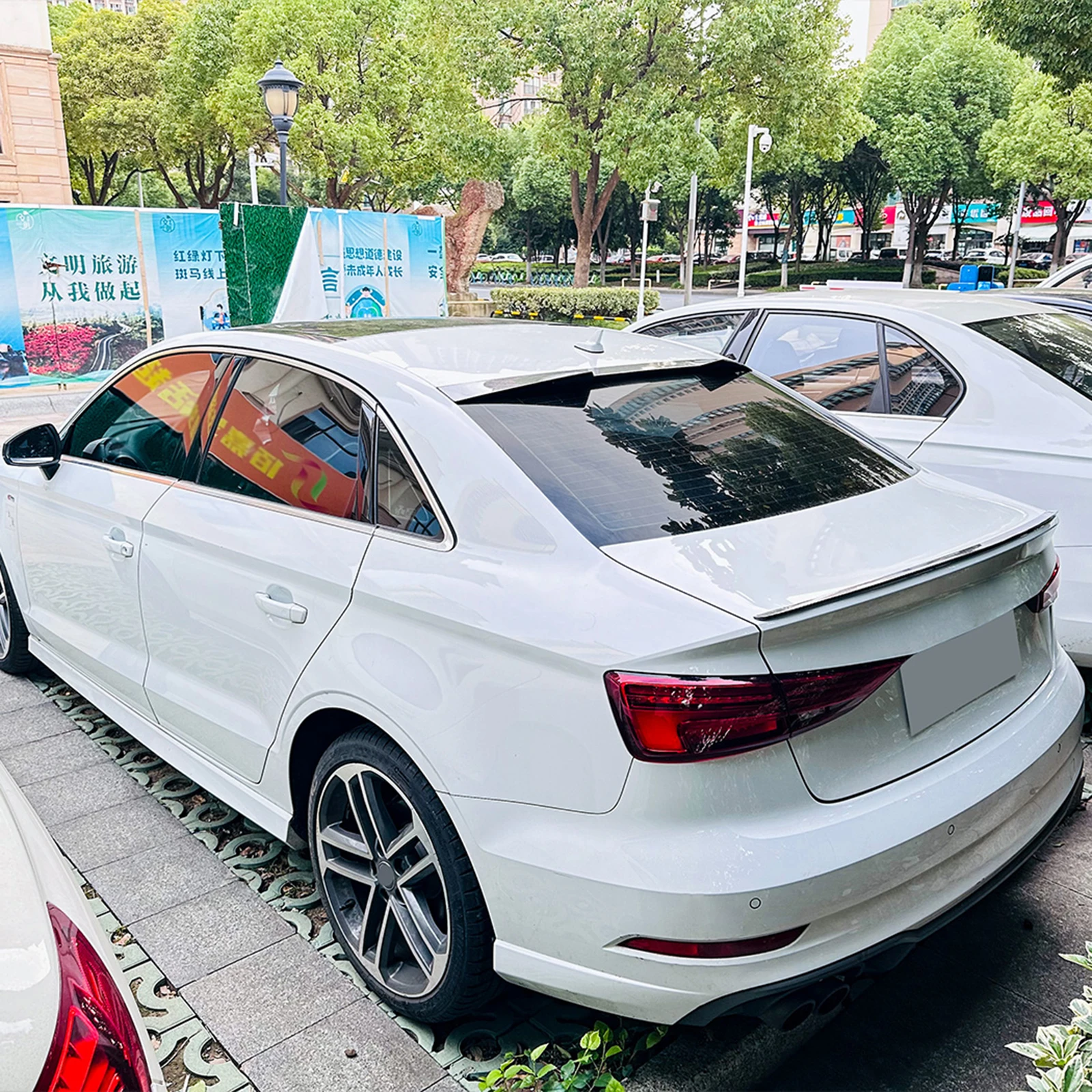 Для Audi A3 S3 8V Sedan 2014-2020 задний багажник спойлер на крышу крыло вид из углеродного