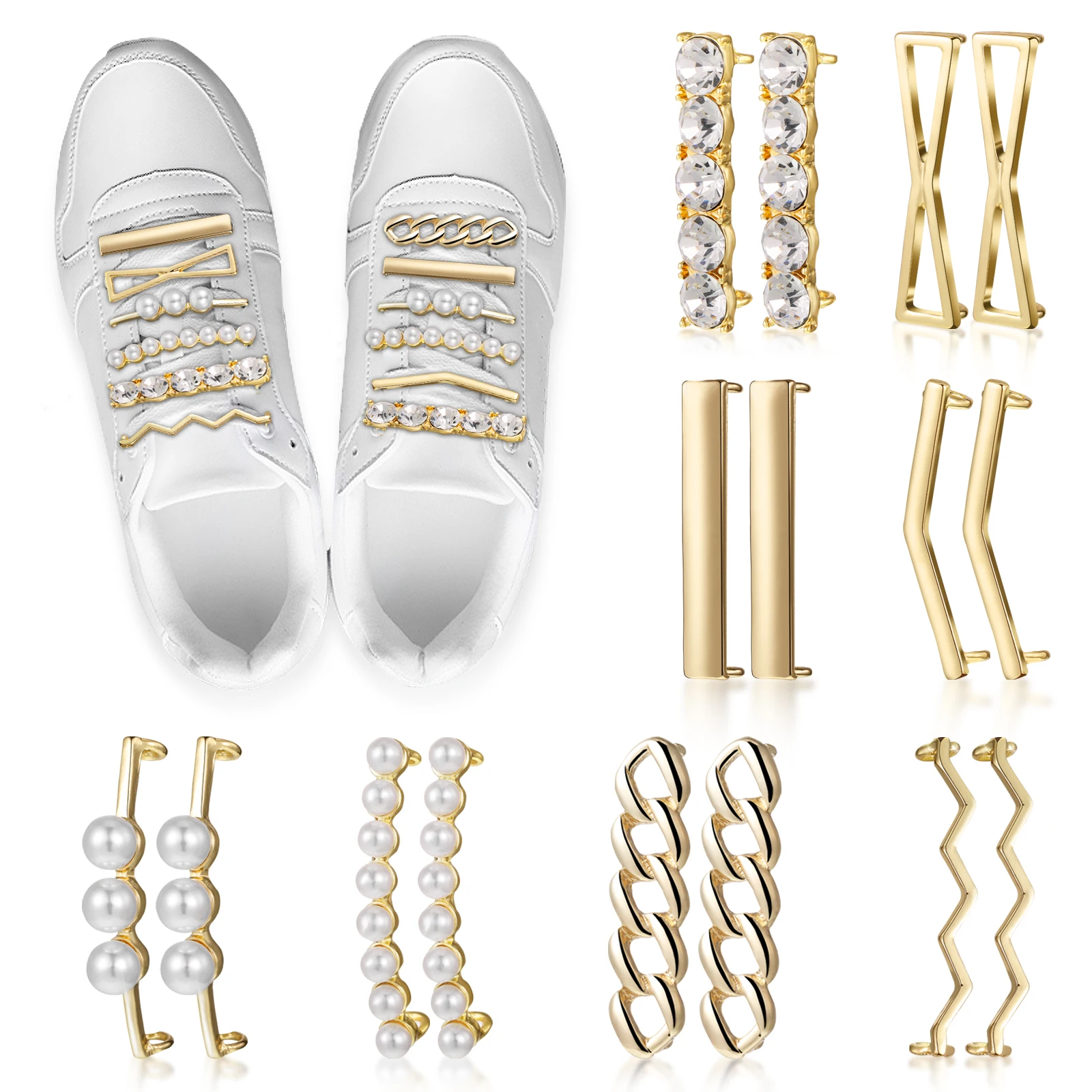 

16Pcs Shoes Charm Fashion Anti-Fade Exquisite Sneakers Accessories Adjustable Shoelace Buckle Women Adults Teenagers