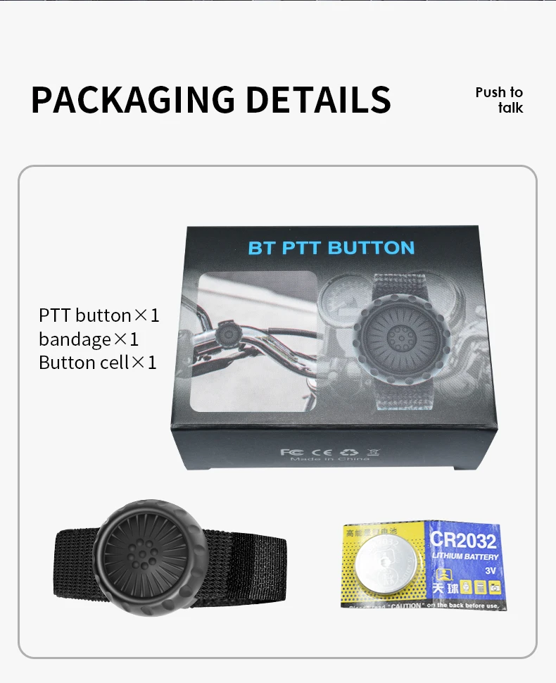 2023 Wireless Bluetooth-compatible Hands-free PTT Walkie Talkie Button for Android for ios for Zello