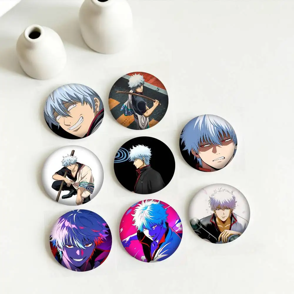Фото Броши и значки A-Anime Gintama Sakata Gintoki 25 мм, 32 мм, 44 мм, 58 мм, 75 мм для аксессуаров и подарков №1