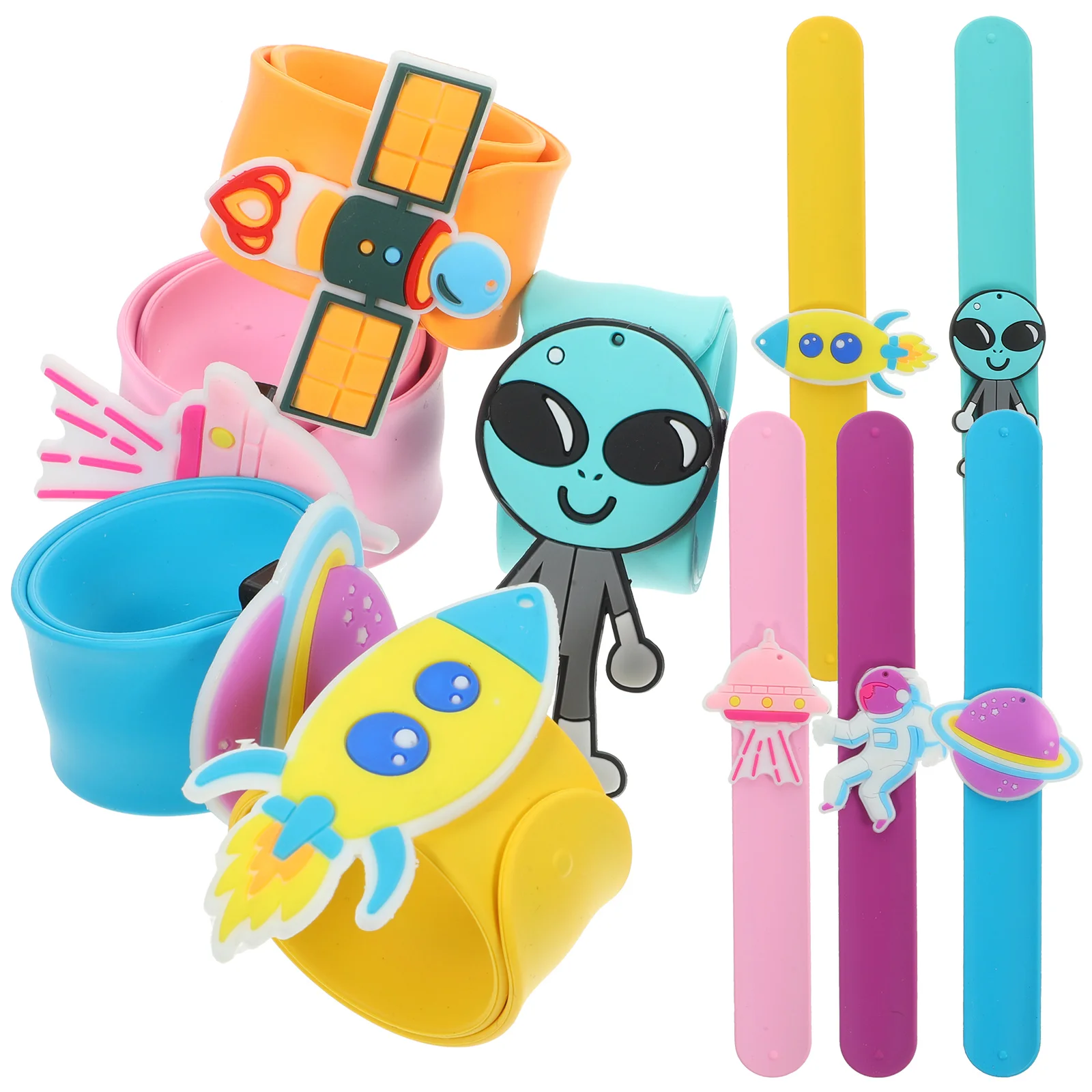 

10pcs Space Style Slap Bracelets Party Favors Kids Slap Bands Kids Suits For Boys Random Style