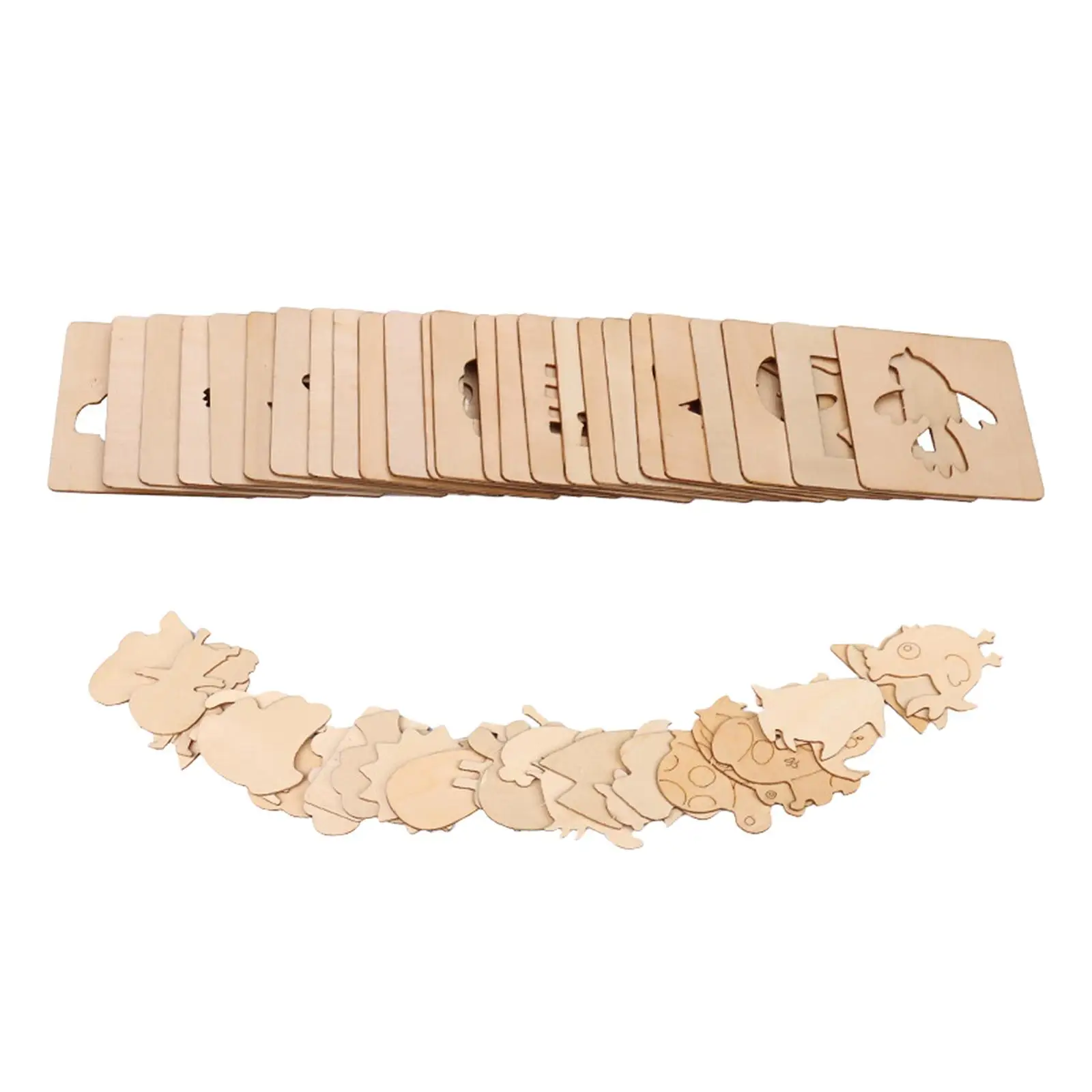 

Kids Wooden Drawing Stencils Kit DIY Decoration Kids Accessories Reusable Durable Painting Stencils for Activity birthday