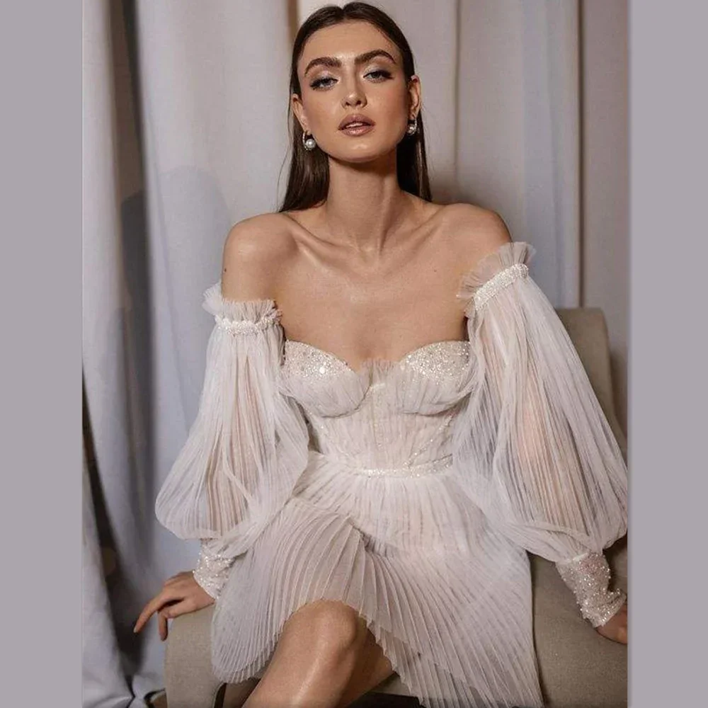 Элегантное вечернее платье Amanda с пышными рукавами по индивидуальному заказу