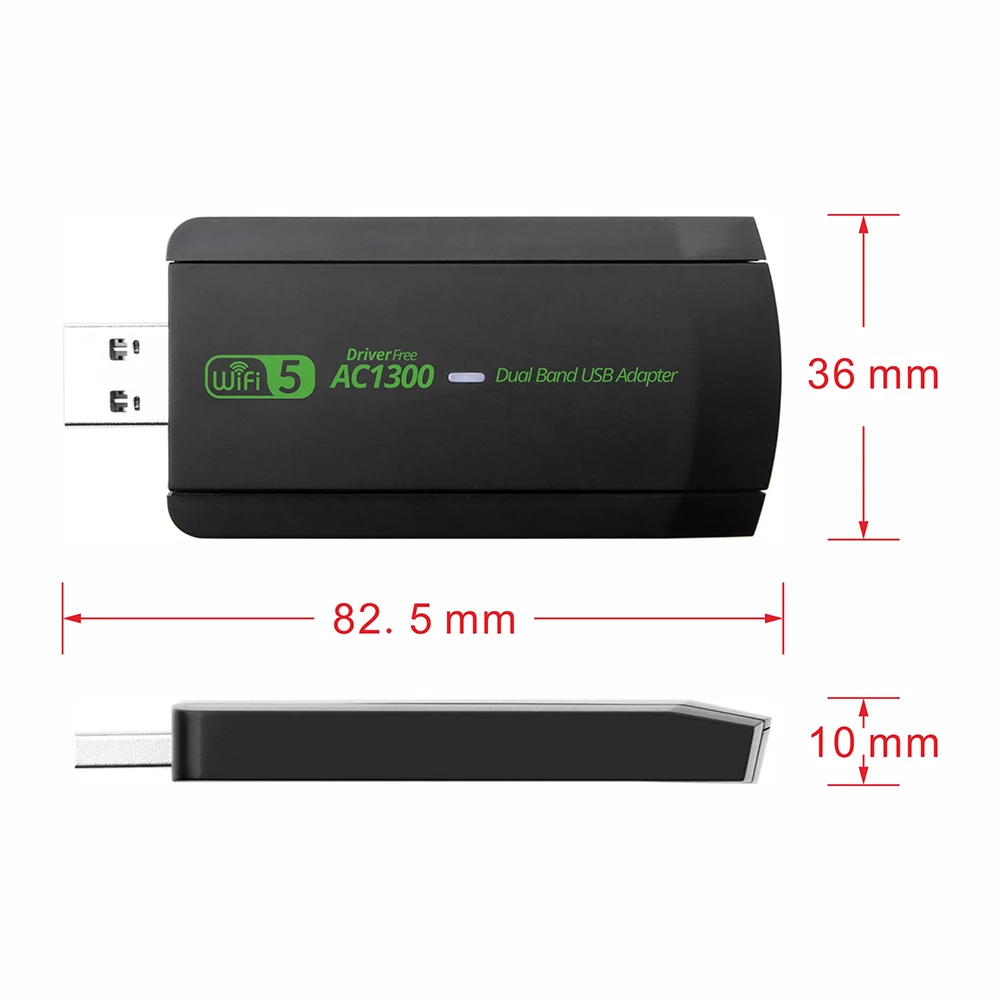 Фото Беспроводная сетевая карта USB 1300, 2,4 Мбит/с, ГГц №5