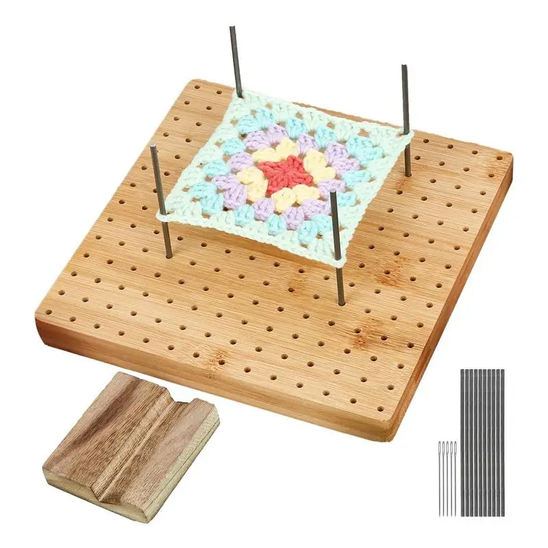 

Blocking Board For Crocheting Wooden Bamboo Crochet Block Board Kit Small Holes Block Mat DIY Crafting Board Sewing Craft Tool