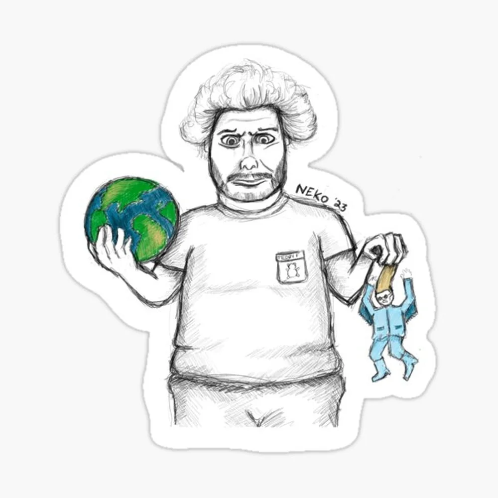 Фото Наклейка Ethan Klein - Oliver-Tree - Overlord для ноутбука, декора спальни, автомобиля, чемодана, милый мультяшный дизайн, модный художественный стиль №1