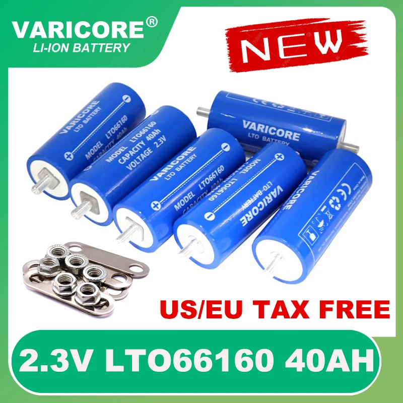 

Литий-титанатный аккумулятор VariCore, 2,3 В, 40 Ач, LTO66160, 10C, 12 В, 24 В