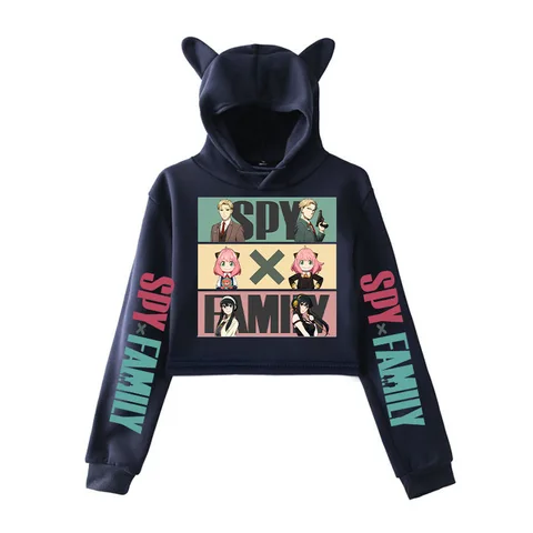 Spy X Family Укороченная толстовка с кошачьими ушками