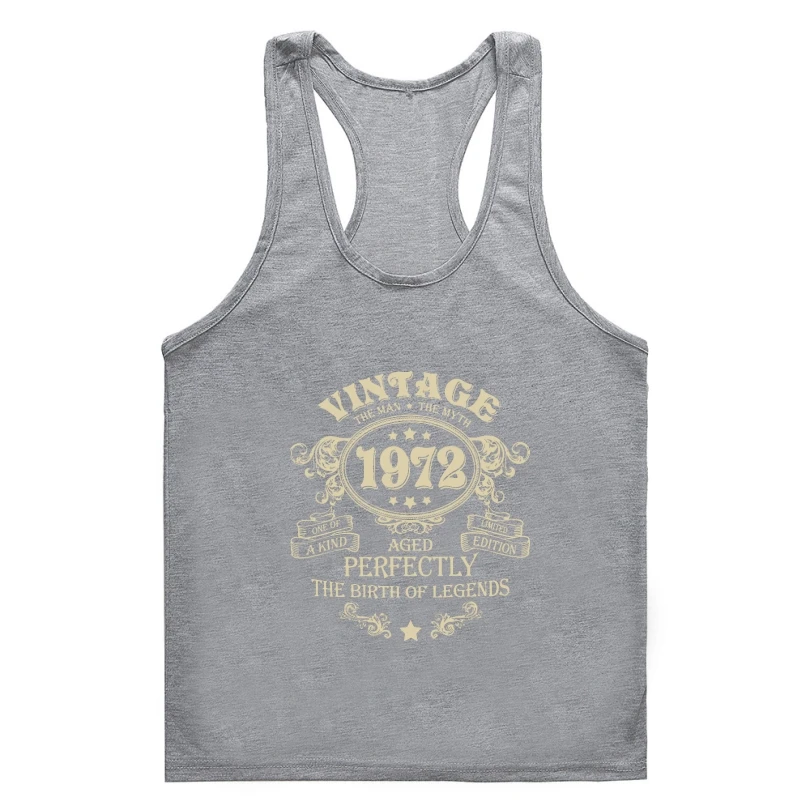 Винтажная Майка для спортзала на день рождения 1972 человек рождение легенд футболка для спортзала мужская хлопковая майка для спортзала Мужская майка без майки