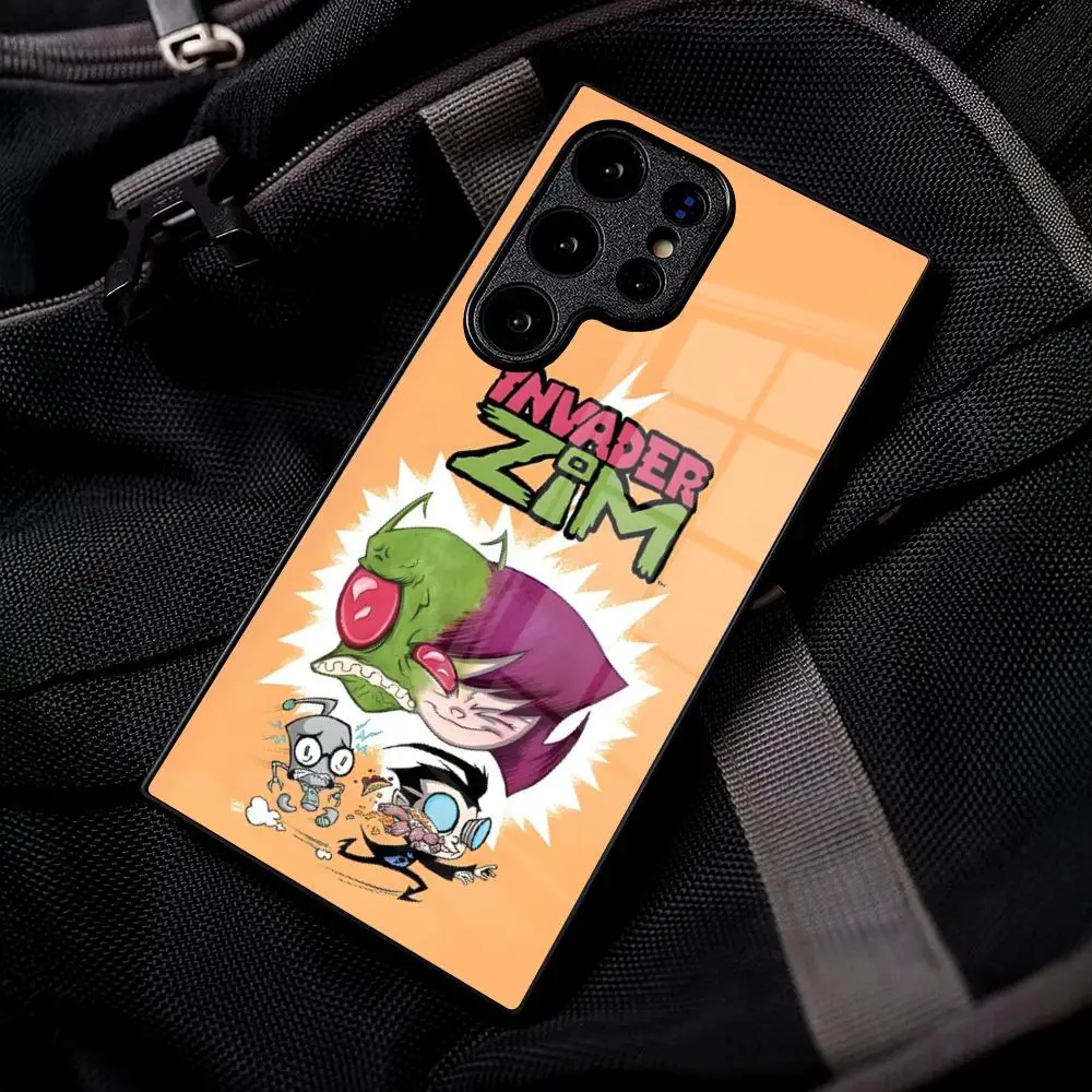 Фото Чехол для телефона с рисунком Invader Zim для Samsung Galaxy S26 S25 S24 S23 S22 S21 S20 FE Edge plus Ultra Glass Cover №1