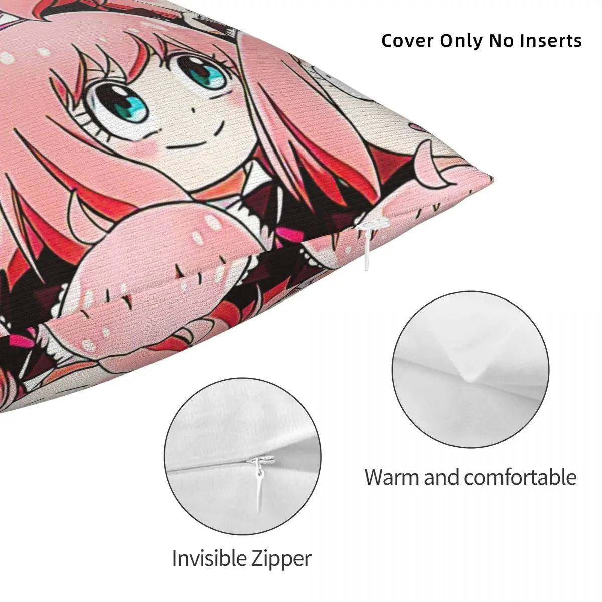 Spy X Famlily Throw Pillow Square Case Polyester Cushions for Sofa Family Anya Forger Custom Pillowcover Home Decor