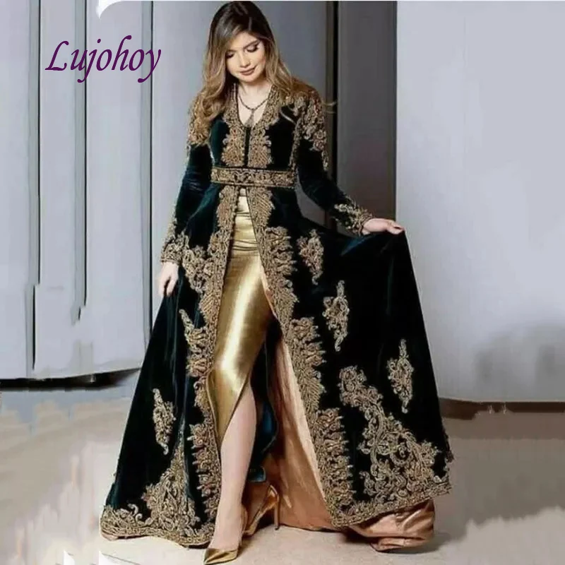 

Long Sleeve Lace Dubai Evening Dresses Party Plus Size A Line Women Girl Muslim Arab Arabic Dinner Celebrity Prom Formal Gown