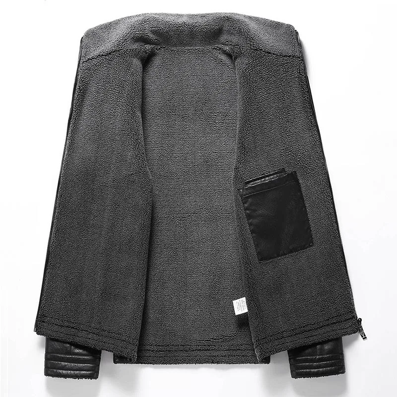 Байкерская куртка из искусственной кожи с отделкой искусственного меха для