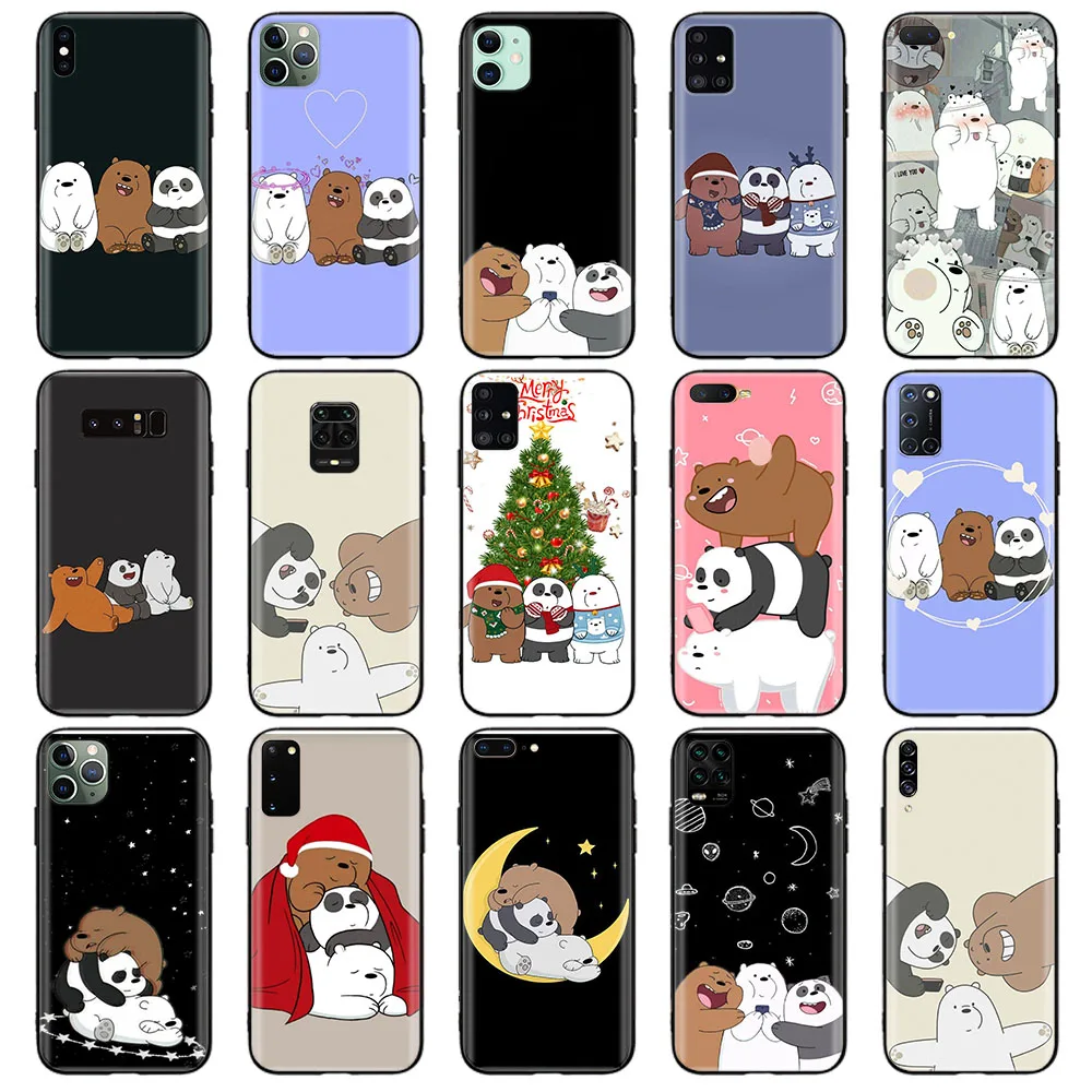 

Черный чехол для OPPO Reno 4Z 4F 2Z 2F 2 Lite Pro 5G A94 A95 A96 A92 A92S 10x Zoom Cover Z-58 Bear Friends